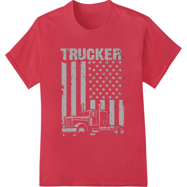 Patriotic Trucker American Flag DTF Print Heat Transfer - SUPERDTF - DTF Prints - DTF Transfers - Custom DTF Prints