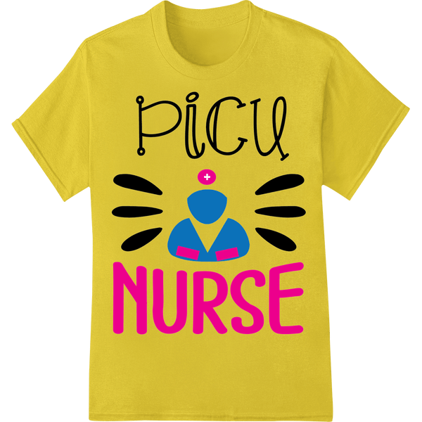 PICU Nurse Pride - Bold Heat Transfer Design for Scrubs - SUPERDTF - DTF Prints - DTF Transfers - Custom DTF Prints