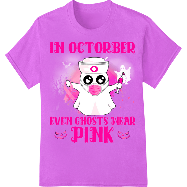 Pink Ghost Breast Cancer Awareness Halloween DTF Print - SUPERDTF - DTF Prints - DTF Transfers - Custom DTF Prints