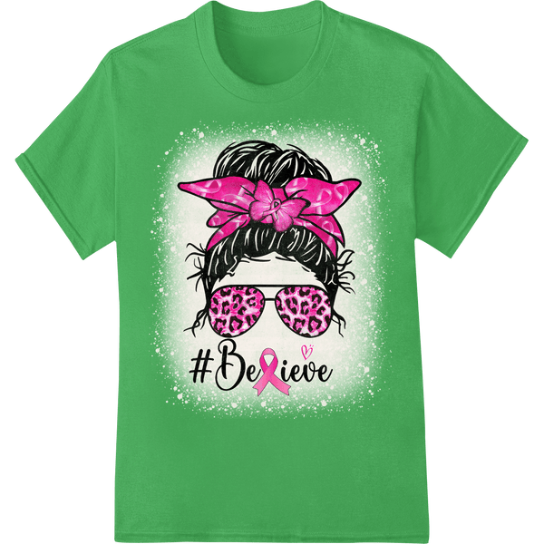 Pink Leopard Believe Shades for Breast Cancer Awareness - SUPERDTF - DTF Prints - DTF Transfers - Custom DTF Prints