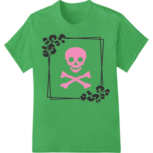 Pink Skull & Crossbones: Edgy Halloween Heat Transfer - SUPERDTF - DTF Prints - DTF Transfers - Custom DTF Prints