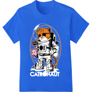 Playful Astronaut Cat: Quirky Cartoon DTF Print Design - SUPERDTF - DTF Prints - DTF Transfers - Custom DTF Prints