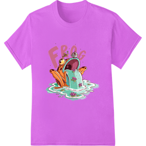 Playful Cartoon Frog Heat Transfer - Vibrant Animal Print - SUPERDTF - DTF Prints - DTF Transfers - Custom DTF Prints