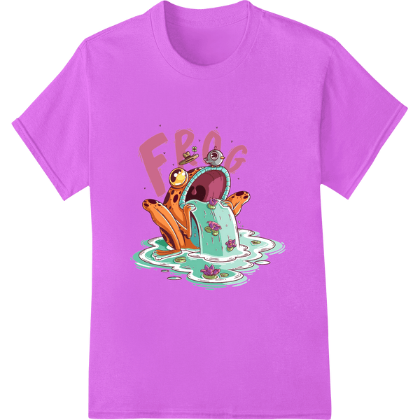 Playful Cartoon Frog Heat Transfer - Vibrant Animal Print - SUPERDTF - DTF Prints - DTF Transfers - Custom DTF Prints