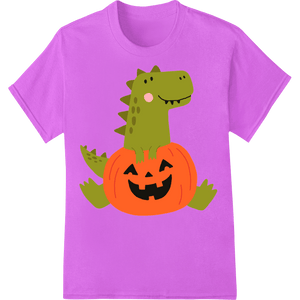 Playful Dinosaur Pumpkin Halloween Heat Transfer Design - SUPERDTF - DTF Prints - DTF Transfers - Custom DTF Prints