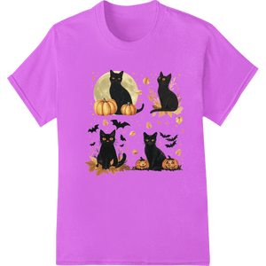 Playful Halloween Cats with Pumpkins - DTF Print Design - SUPERDTF - DTF Prints - DTF Transfers - Custom DTF Prints