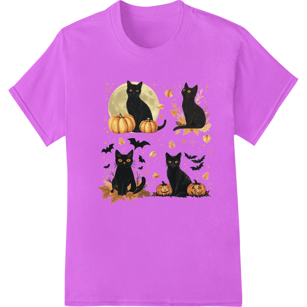 Playful Halloween Cats with Pumpkins - DTF Print Design - SUPERDTF - DTF Prints - DTF Transfers - Custom DTF Prints