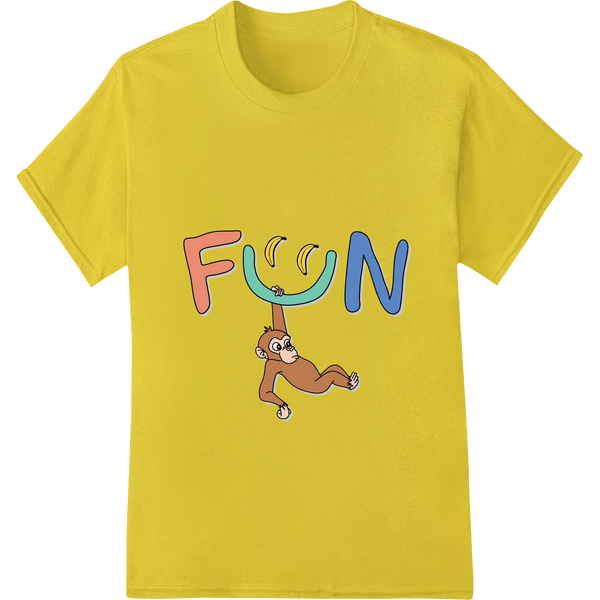 Playful Monkey 'FUN' Cartoon Heat Transfer Design - SUPERDTF - DTF Prints - DTF Transfers - Custom DTF Prints