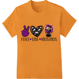 Playful 'Peace Love Hocus Pocus' Halloween DTF Print Design - SUPERDTF - DTF Prints - DTF Transfers - Custom DTF Prints