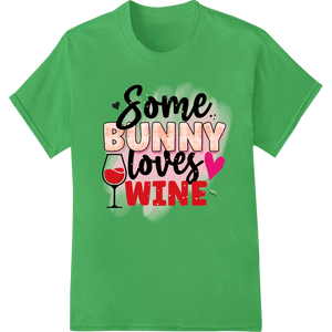 Playful 'Some Bunny Loves Wine' Valentine's Day DTF Print - SUPERDTF - DTF Prints - DTF Transfers - Custom DTF Prints