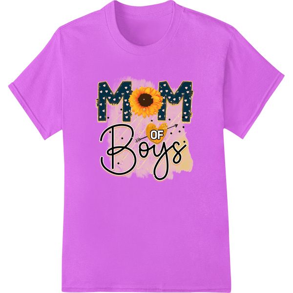 Proud 'Mom of Boys' Sunflower Heat Transfer Design - SUPERDTF - DTF Prints - DTF Transfers - Custom DTF Prints