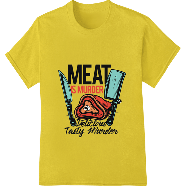 Provocative 'MEAT IS MURDER' Vegan Statement DTF Transfer - SUPERDTF - DTF Prints - DTF Transfers - Custom DTF Prints