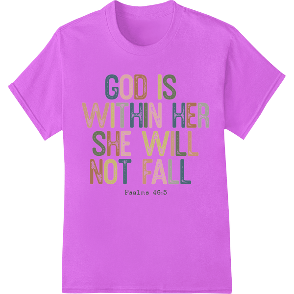 Psalms 46:5 'God is Within Her' Inspirational DTF Transfer - SUPERDTF - DTF Prints - DTF Transfers - Custom DTF Prints