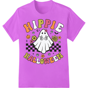 Psychedelic Hippie Ghost | Retro Halloween DTF Print Design - SUPERDTF - DTF Prints - DTF Transfers - Custom DTF Prints