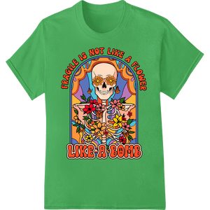 Psychedelic Skeleton: Peace Is Not Like a Flower - SUPERDTF - DTF Prints - DTF Transfers - Custom DTF Prints