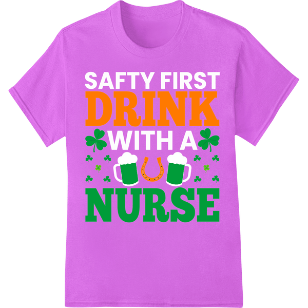 Witty 'Drink Nurse' St. Patrick's Day DTF Print Heat Transfer - SUPERDTF - DTF Prints - DTF Transfers - Custom DTF Prints